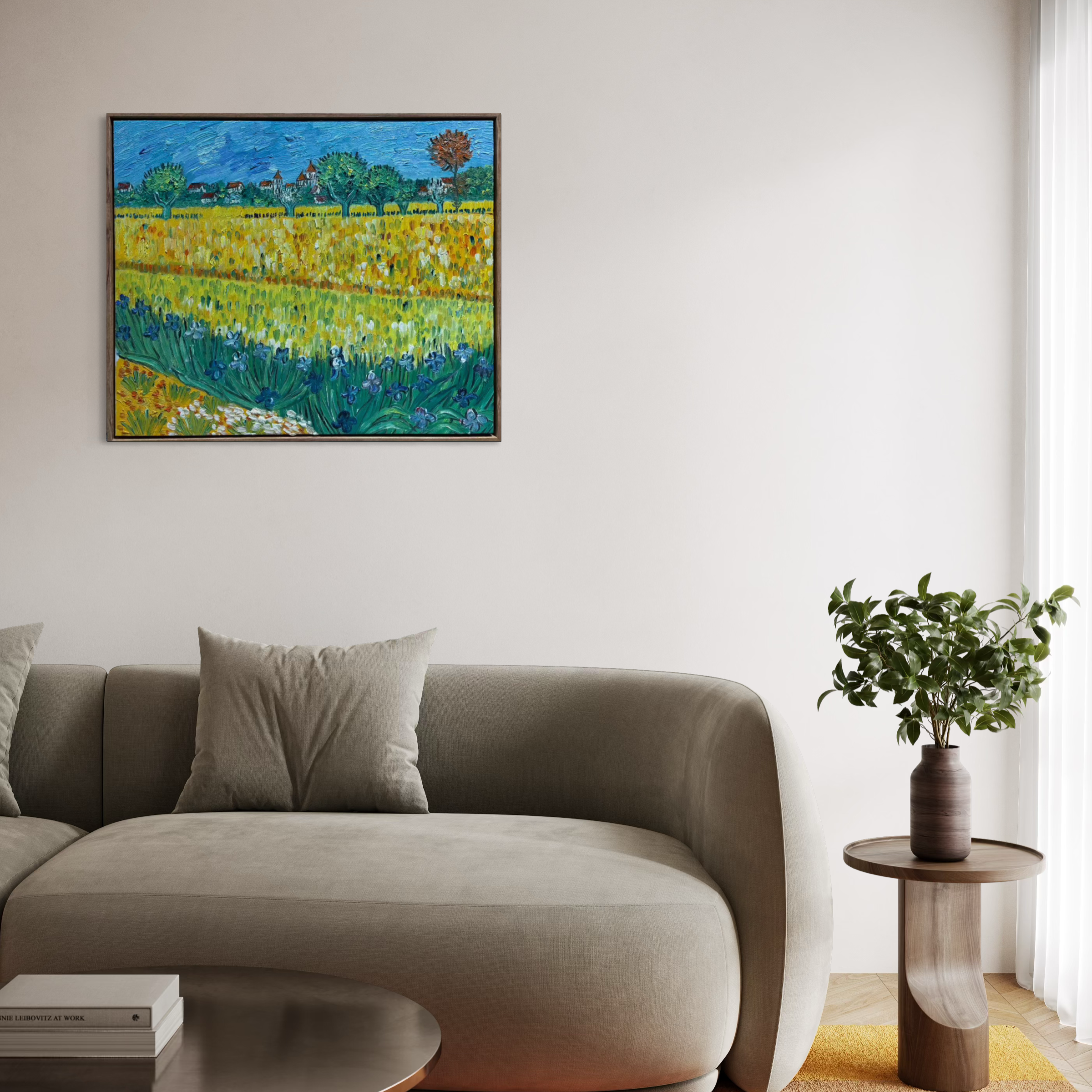 [Reproduction] Vincent Van Gogh - View of Arles with Irises (Brown)